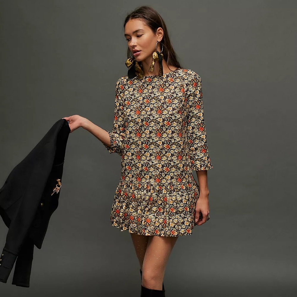 Free People Floral Drop Waist Dress